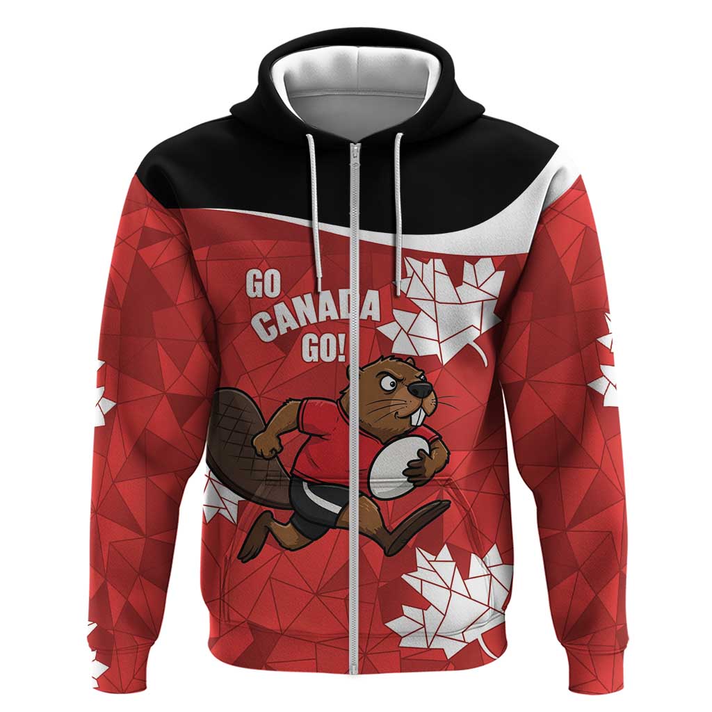 Canada Rugby Custom Hoodie Beaver Mascot Go Canadian LT14