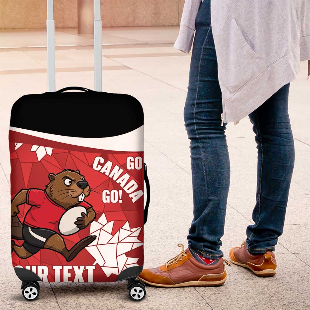 Canada Rugby Custom Luggage Cover Beaver Mascot Go Canadian LT14