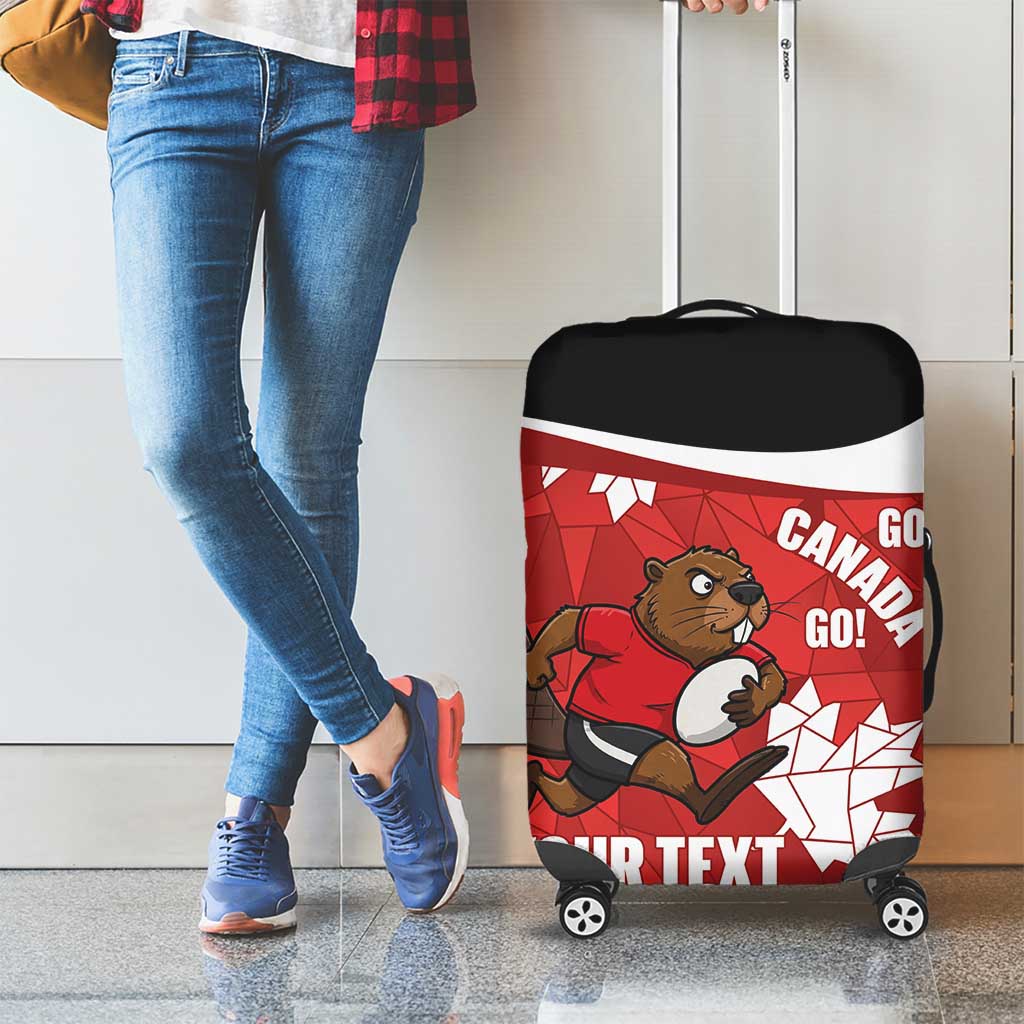 Canada Rugby Custom Luggage Cover Beaver Mascot Go Canadian LT14