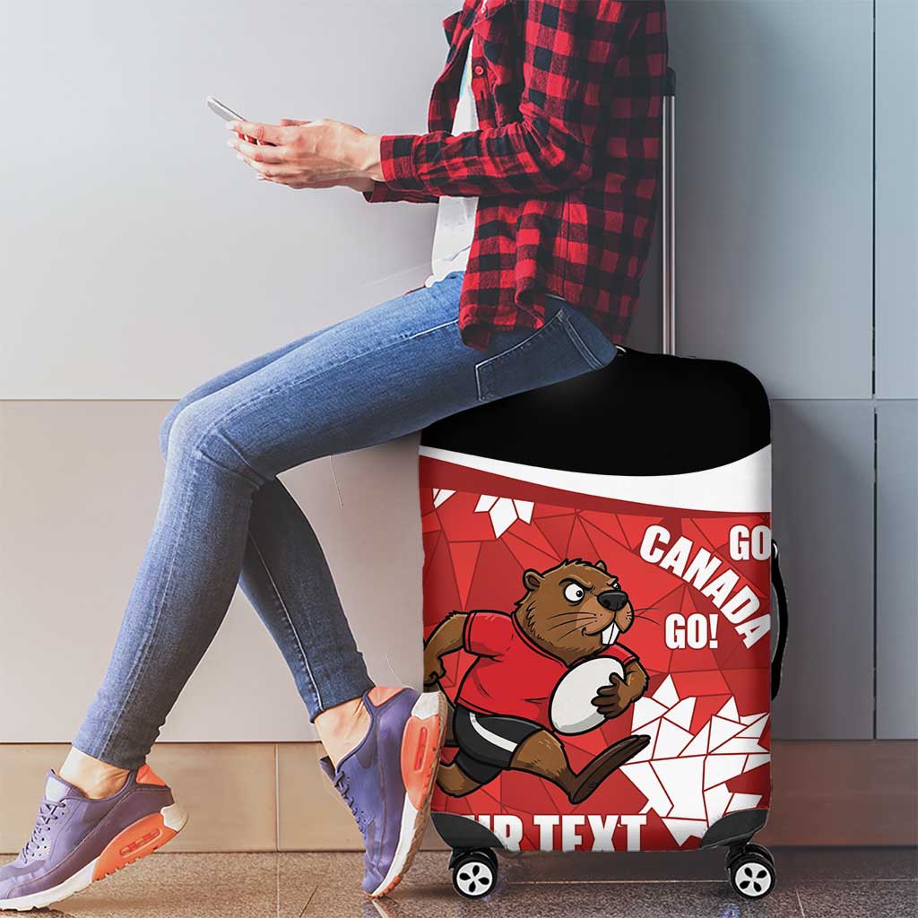 Canada Rugby Custom Luggage Cover Beaver Mascot Go Canadian LT14