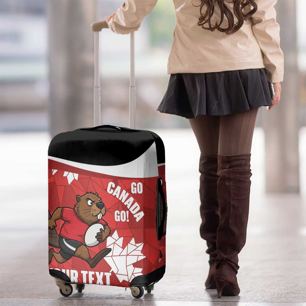 Canada Rugby Custom Luggage Cover Beaver Mascot Go Canadian LT14