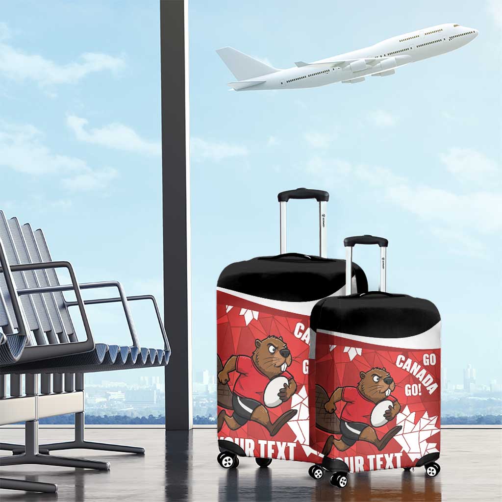 Canada Rugby Custom Luggage Cover Beaver Mascot Go Canadian LT14