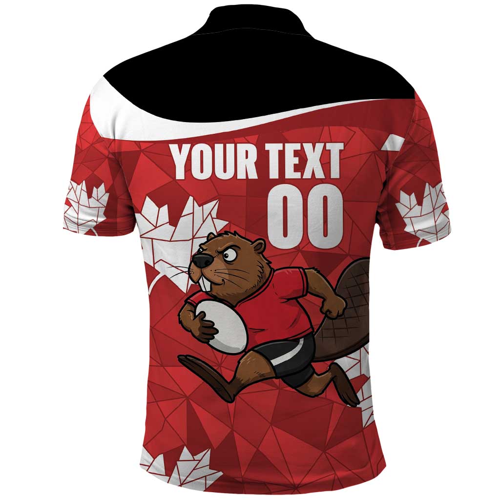 Canada Rugby Custom Polo Shirt Beaver Mascot Go Canadian LT14