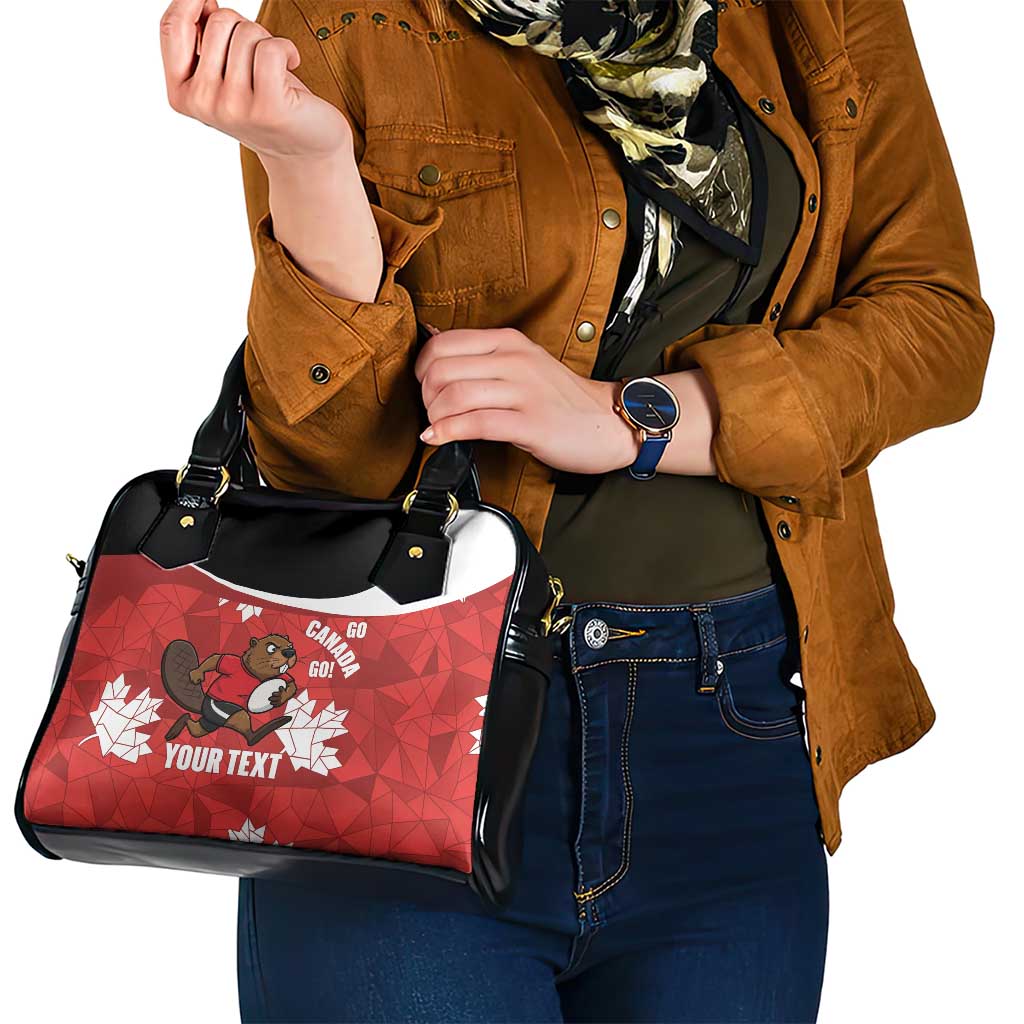Canada Rugby Custom Shoulder Handbag Beaver Mascot Go Canadian LT14
