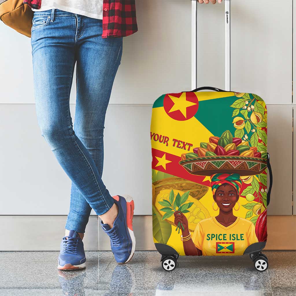 Personalized Grenada Spicemas 2025 Luggage Cover Spice Isle Nutmeg Cocoa Pod LT14