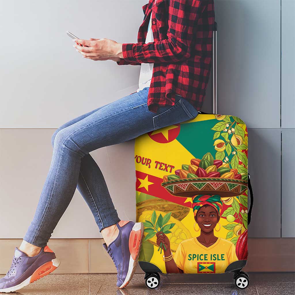 Personalized Grenada Spicemas 2025 Luggage Cover Spice Isle Nutmeg Cocoa Pod LT14