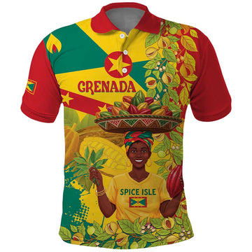 Personalized Grenada Spicemas 2025 Polo Shirt Spice Isle Nutmeg Cocoa Pod LT14
