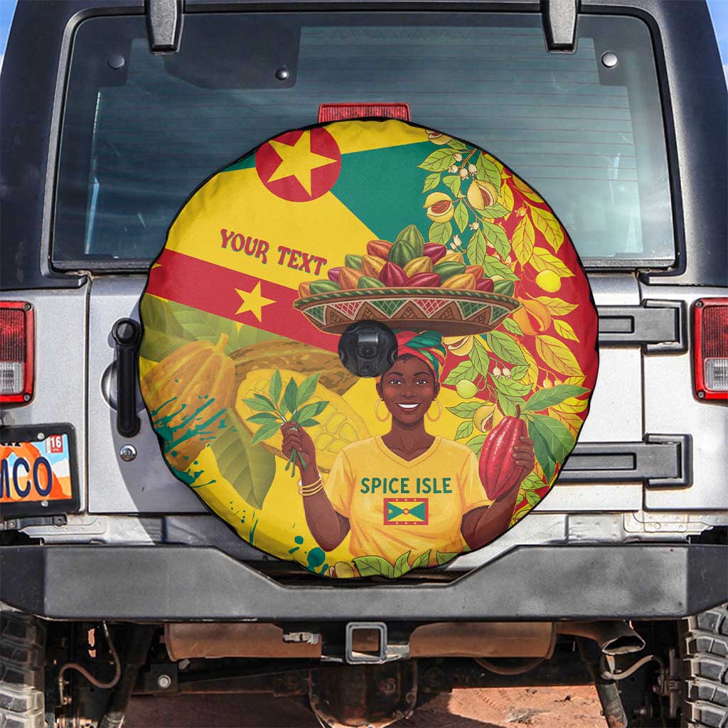 Personalized Grenada Spicemas 2025 Spare Tire Cover Spice Isle Nutmeg Cocoa Pod LT14