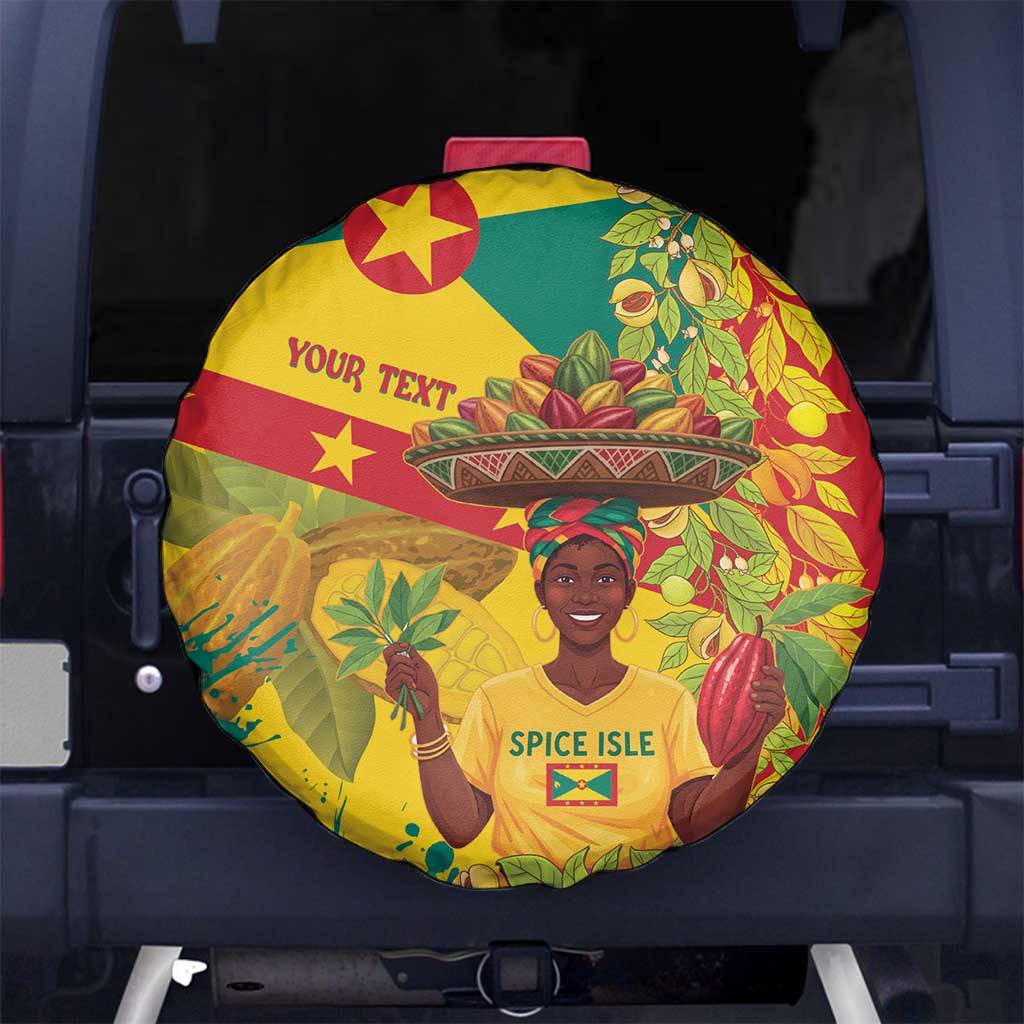 Personalized Grenada Spicemas 2025 Spare Tire Cover Spice Isle Nutmeg Cocoa Pod LT14