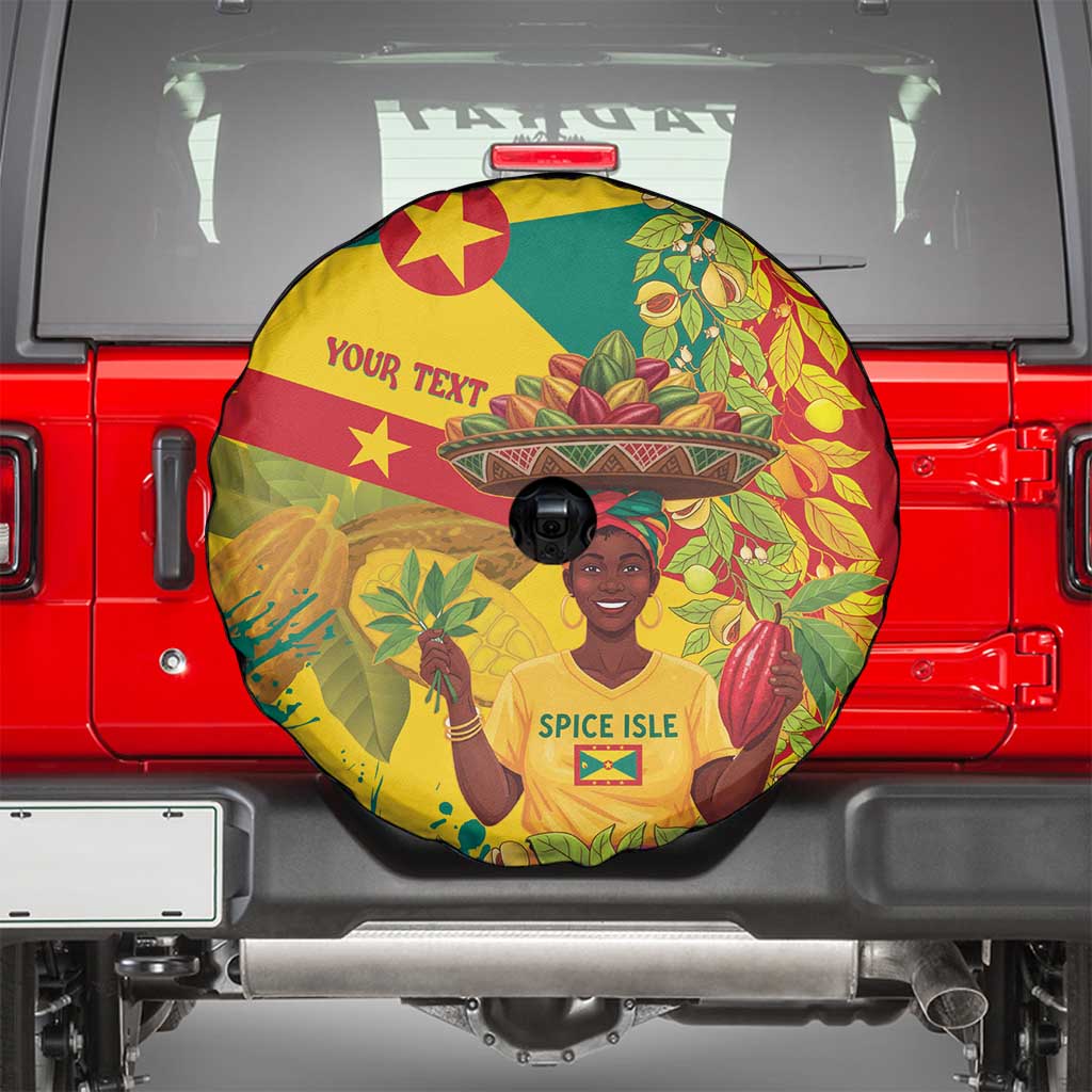 Personalized Grenada Spicemas 2025 Spare Tire Cover Spice Isle Nutmeg Cocoa Pod LT14