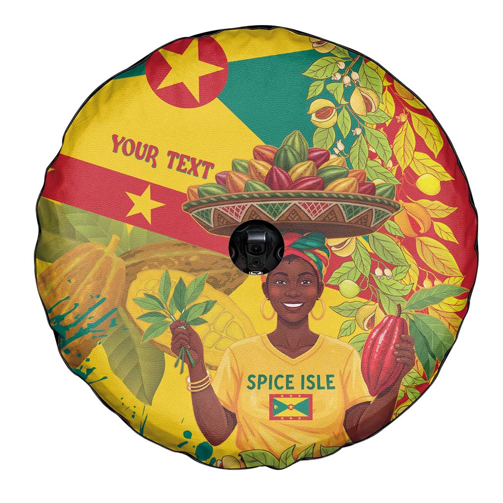 Personalized Grenada Spicemas 2025 Spare Tire Cover Spice Isle Nutmeg Cocoa Pod LT14