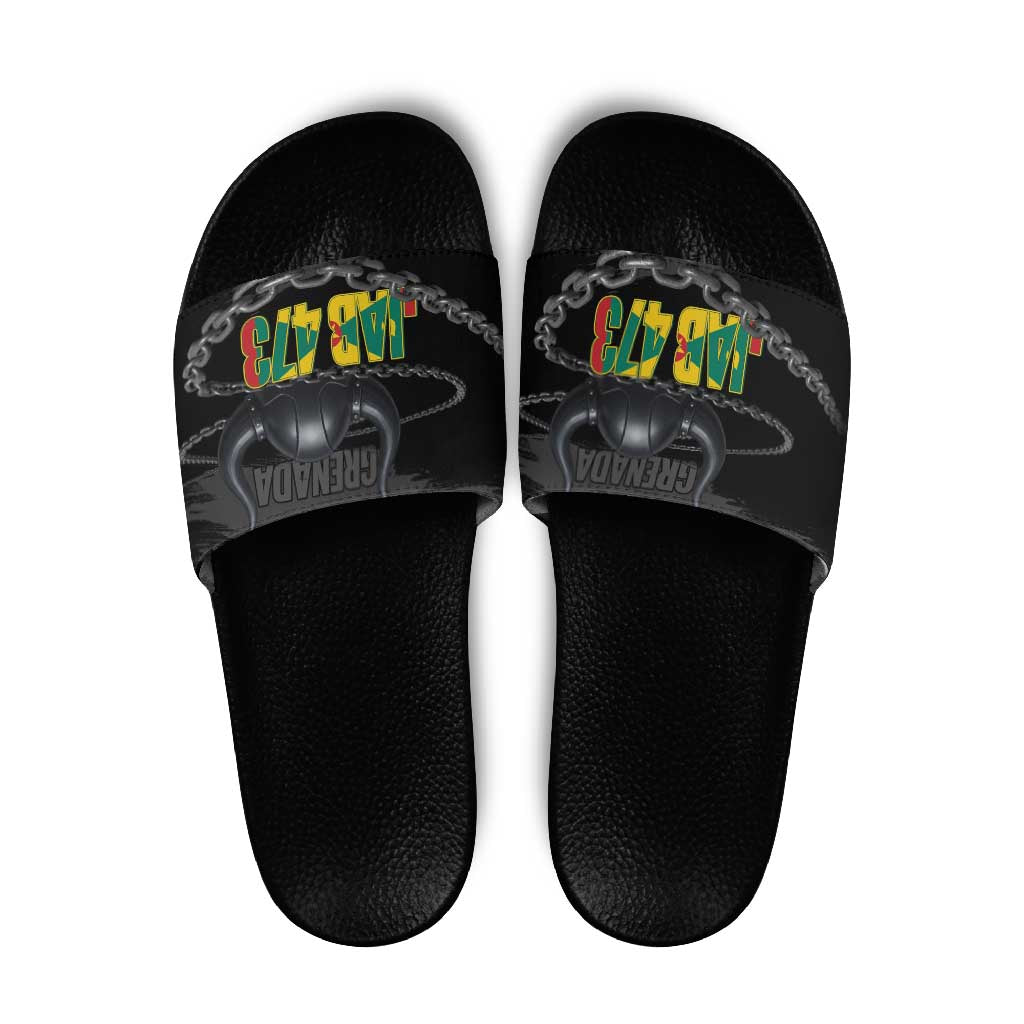Grenada Jab Jab 473 Slide Sandals Spicemas Festival Chain Grunge Style LT14