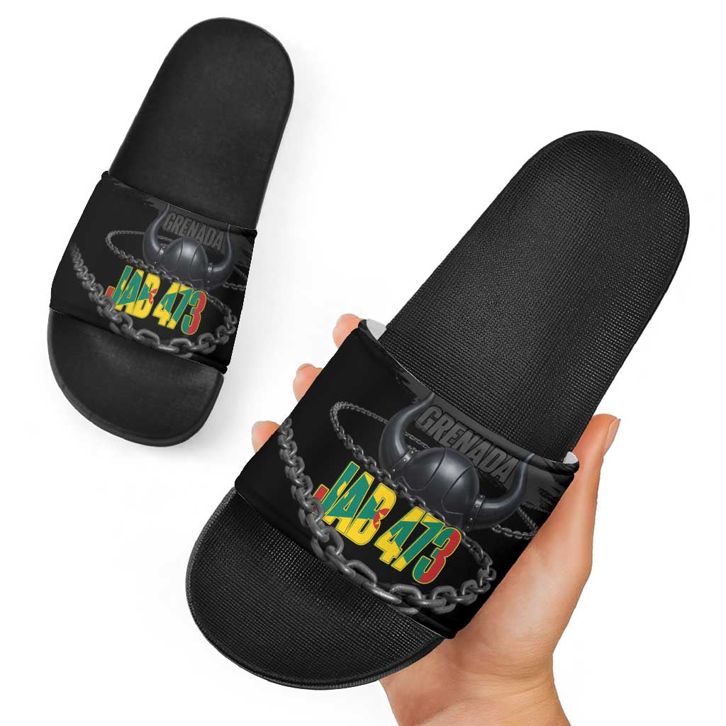 Grenada Jab Jab 473 Slide Sandals Spicemas Festival Chain Grunge Style LT14
