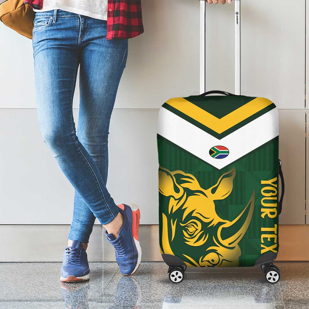 South Africa Rugby Custom Luggage Cover Springboks Kente Rhino Symbol LT14