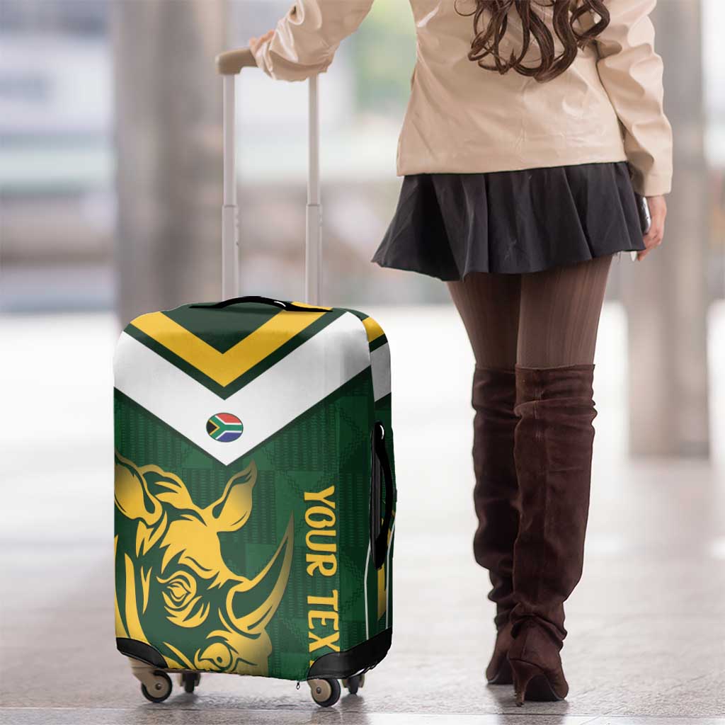 South Africa Rugby Custom Luggage Cover Springboks Kente Rhino Symbol LT14