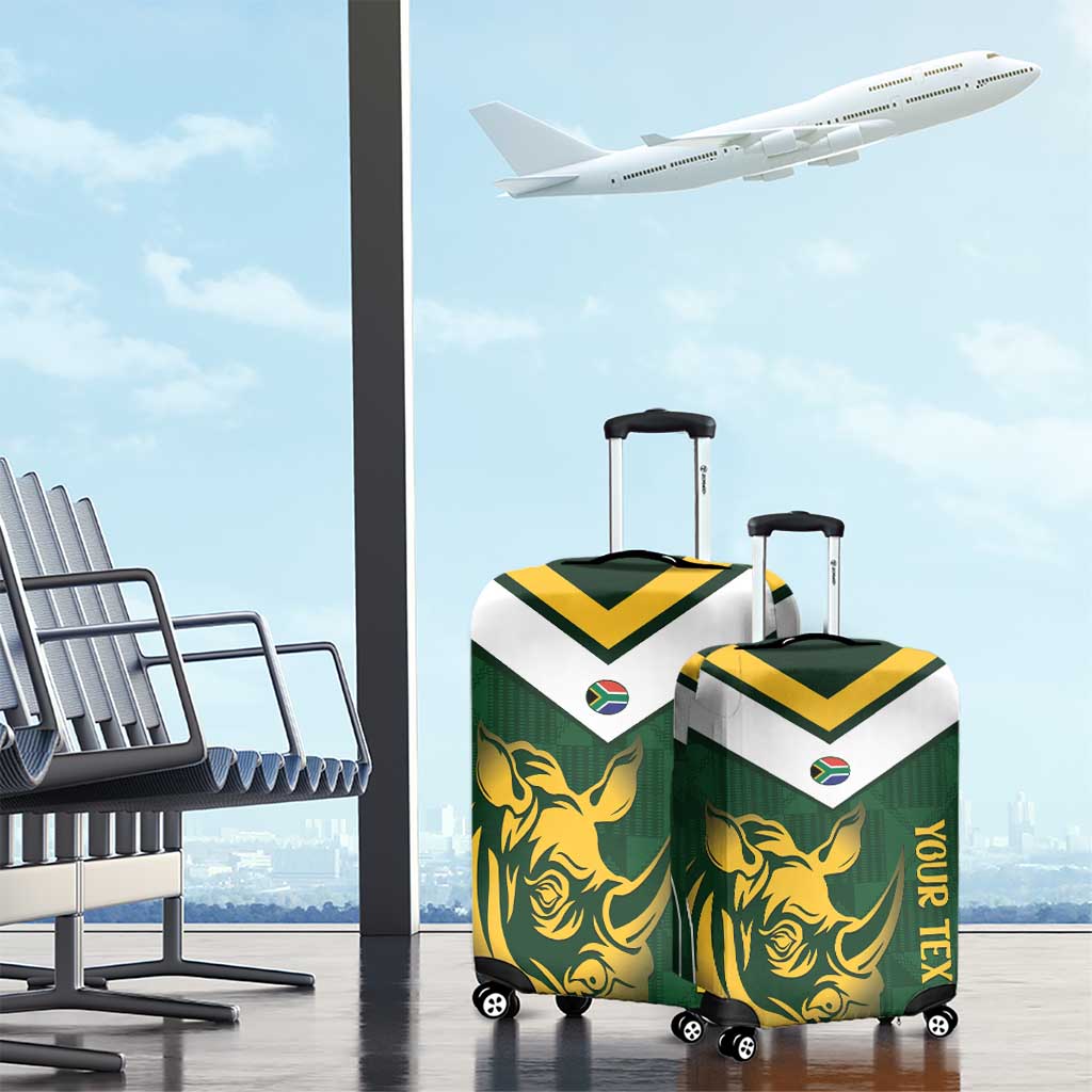 South Africa Rugby Custom Luggage Cover Springboks Kente Rhino Symbol LT14