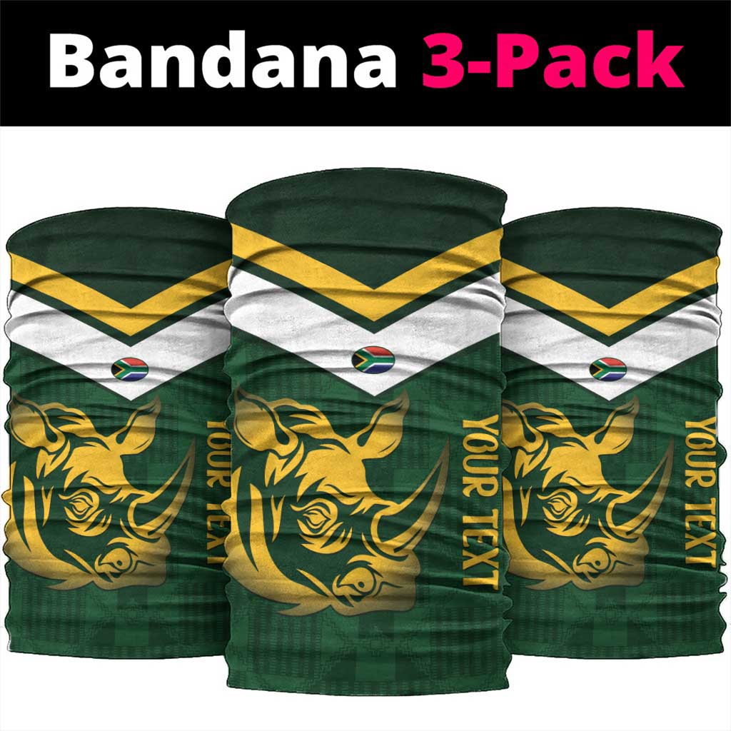 South Africa Rugby Custom Neck Gaiter Springboks Kente Rhino Symbol LT14