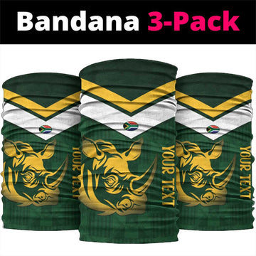 South Africa Rugby Custom Neck Gaiter Springboks Kente Rhino Symbol LT14