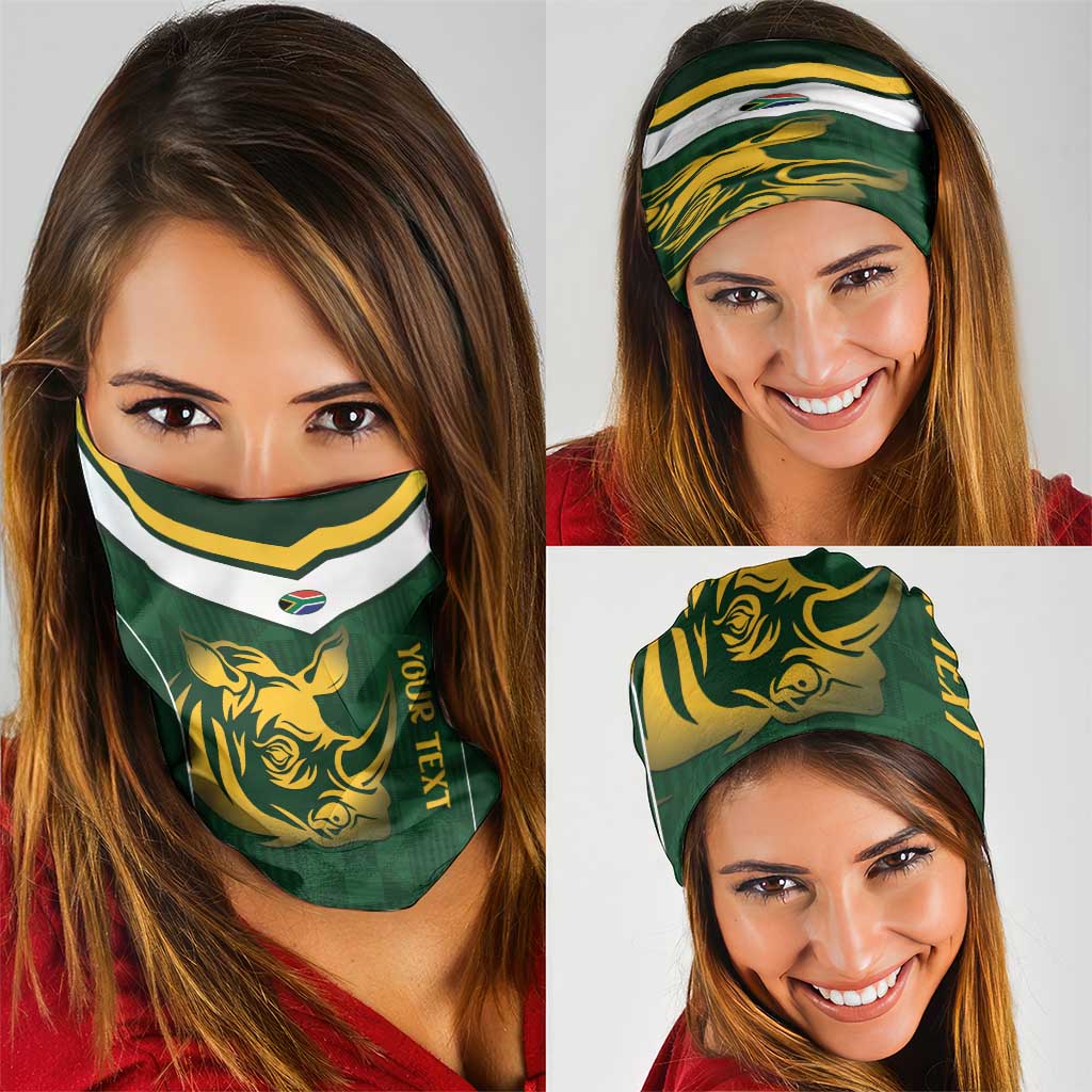 South Africa Rugby Custom Neck Gaiter Springboks Kente Rhino Symbol LT14
