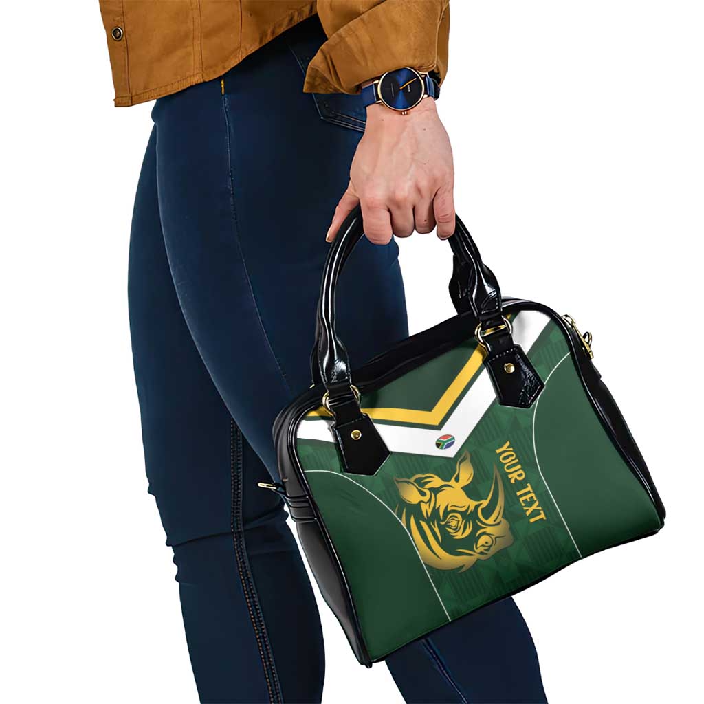 South Africa Rugby Custom Shoulder Handbag Springboks Kente Rhino Symbol LT14