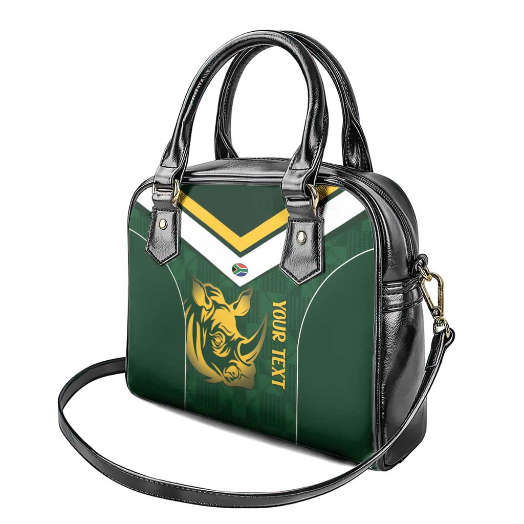 South Africa Rugby Custom Shoulder Handbag Springboks Kente Rhino Symbol LT14