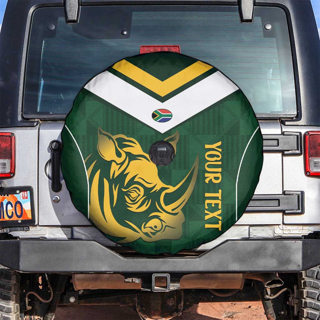 South Africa Rugby Custom Spare Tire Cover Springboks Kente Rhino Symbol LT14