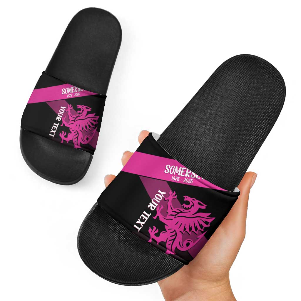 Custom Somerset Cricket Slide Sandals 150 Years of Anniversary LT14