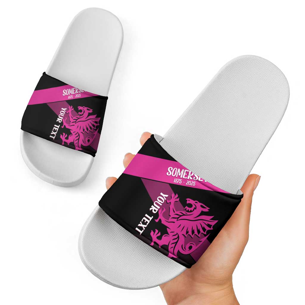 Custom Somerset Cricket Slide Sandals 150 Years of Anniversary LT14