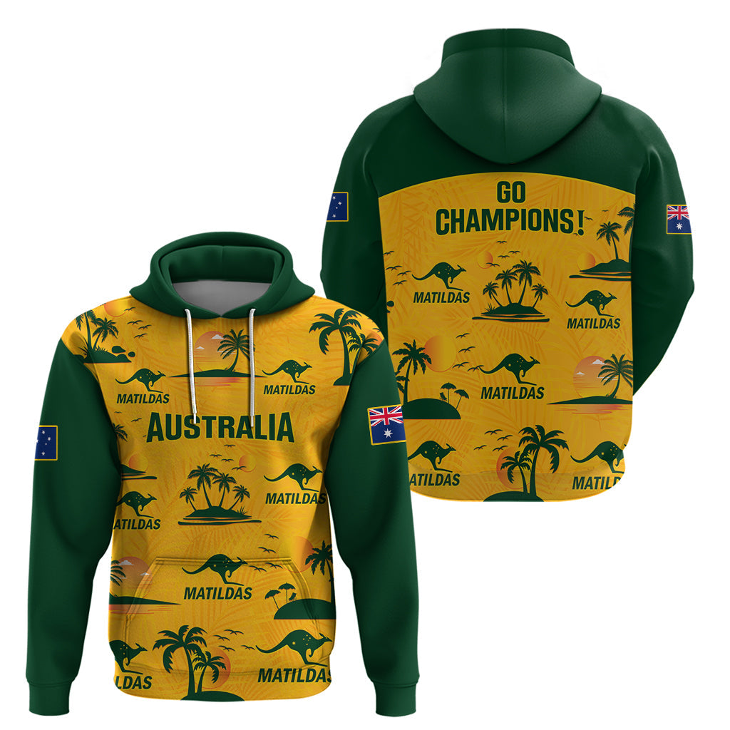 Australia Soccer Hoodie Matildas World Cup 2023 Tropical Style LT14