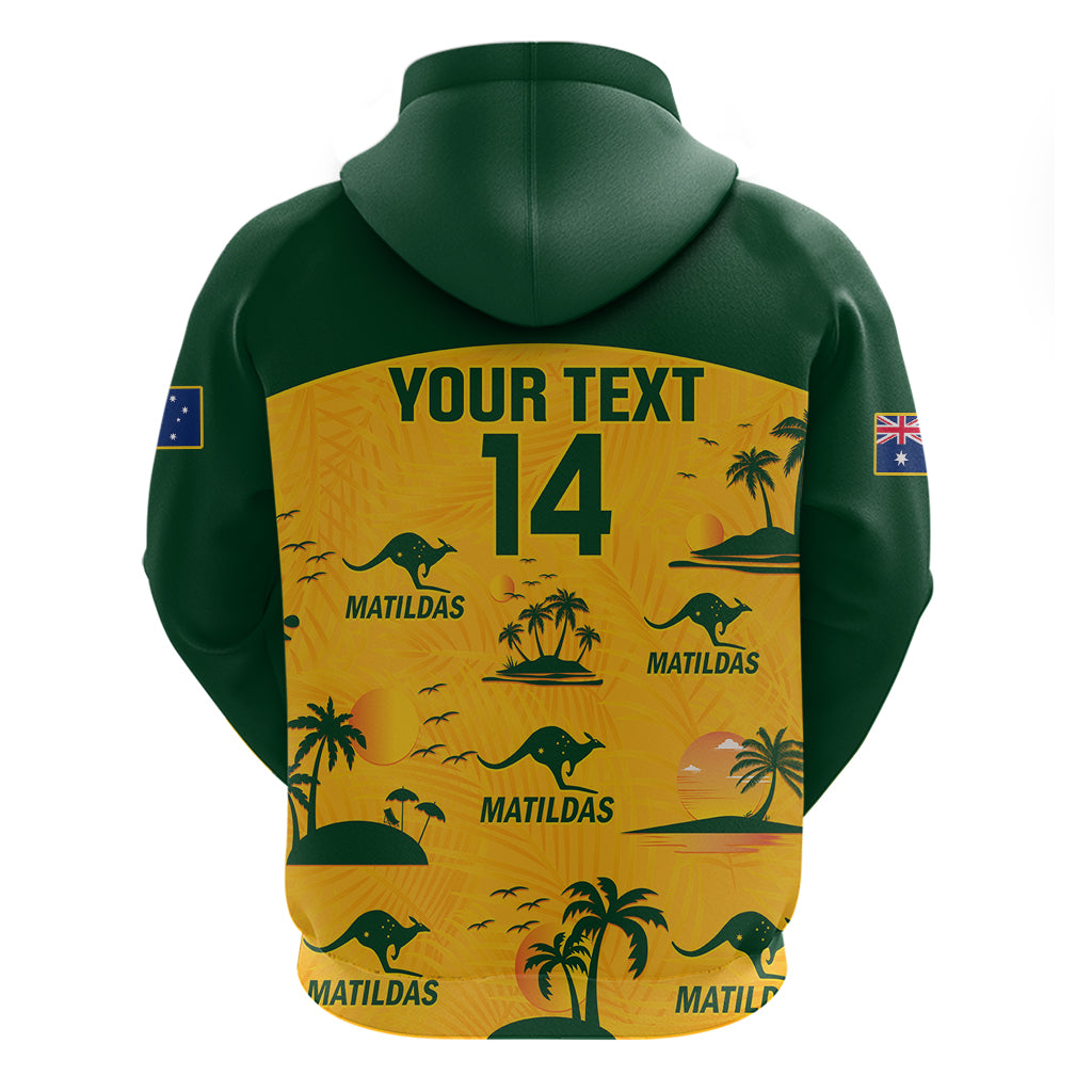 Custom Australia Soccer Hoodie Matildas World Cup 2023 Tropical Style LT14