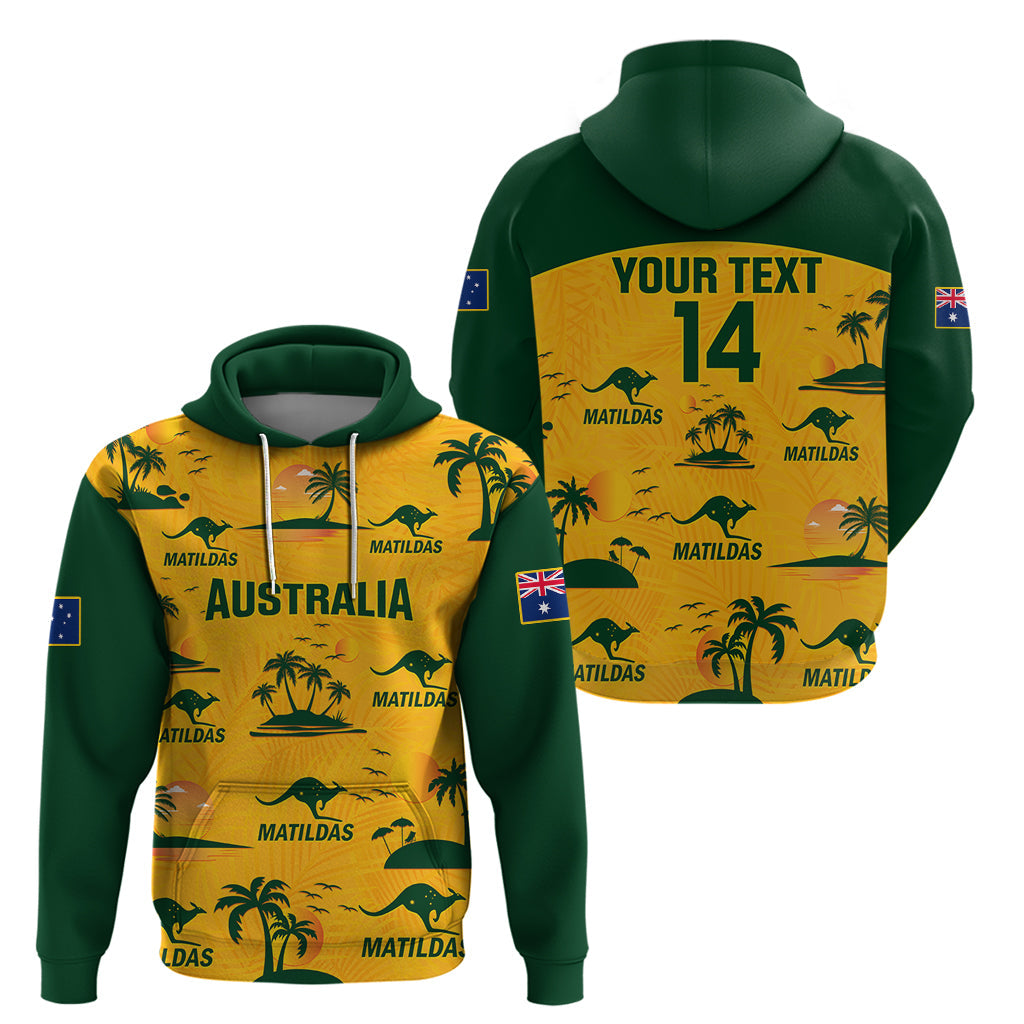 Custom Australia Soccer Hoodie Matildas World Cup 2023 Tropical Style LT14
