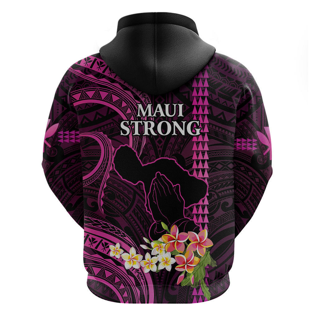 Hawaii Hoodie Pray For Maui Hawaiian Plumeria Be Strong Pink Verison LT14