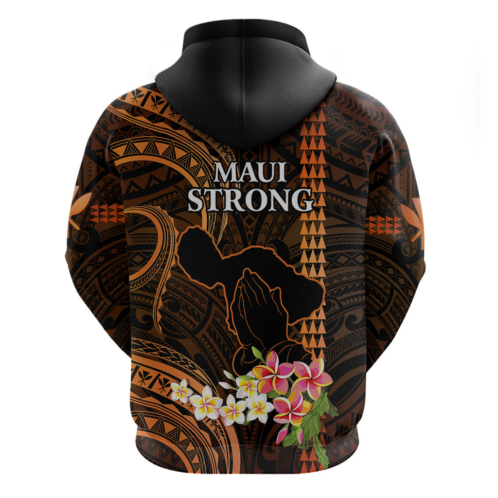 Hawaii Hoodie Pray For Maui Hawaiian Plumeria Be Strong Gold Verison LT14