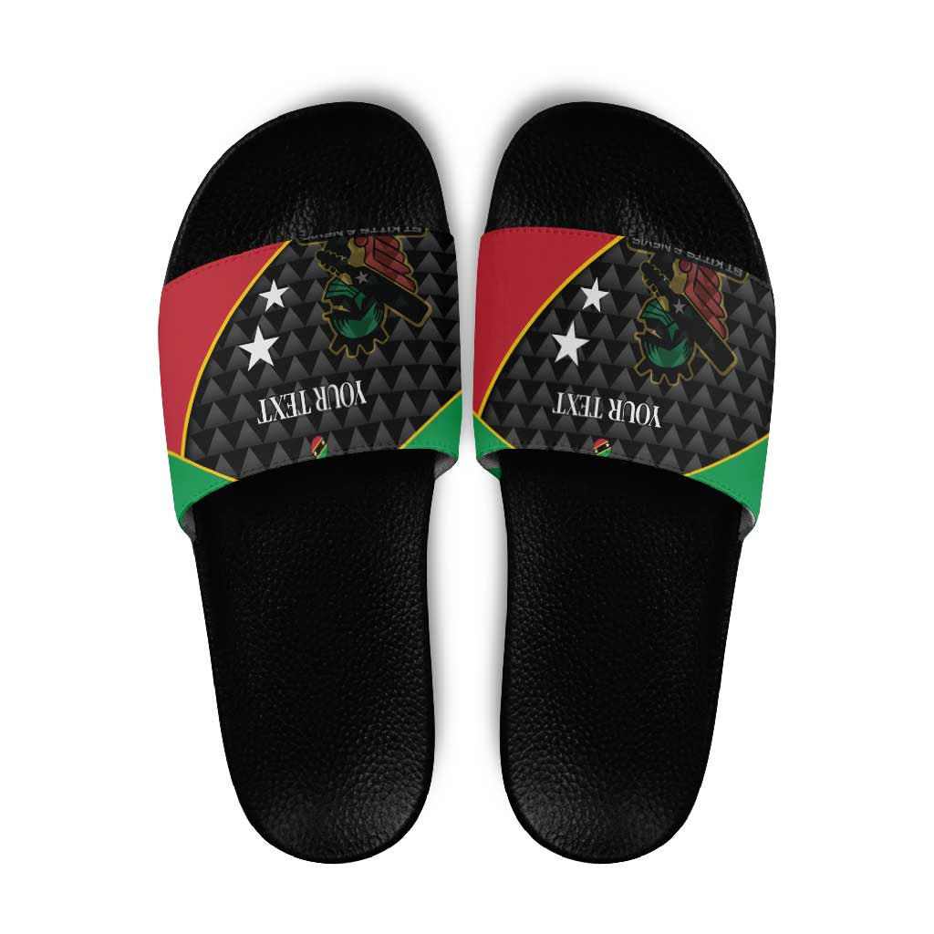 St Kitts and Nevis Cricket Custom Slide Sandals 10th Anniversary Go Champions Patriots LT14