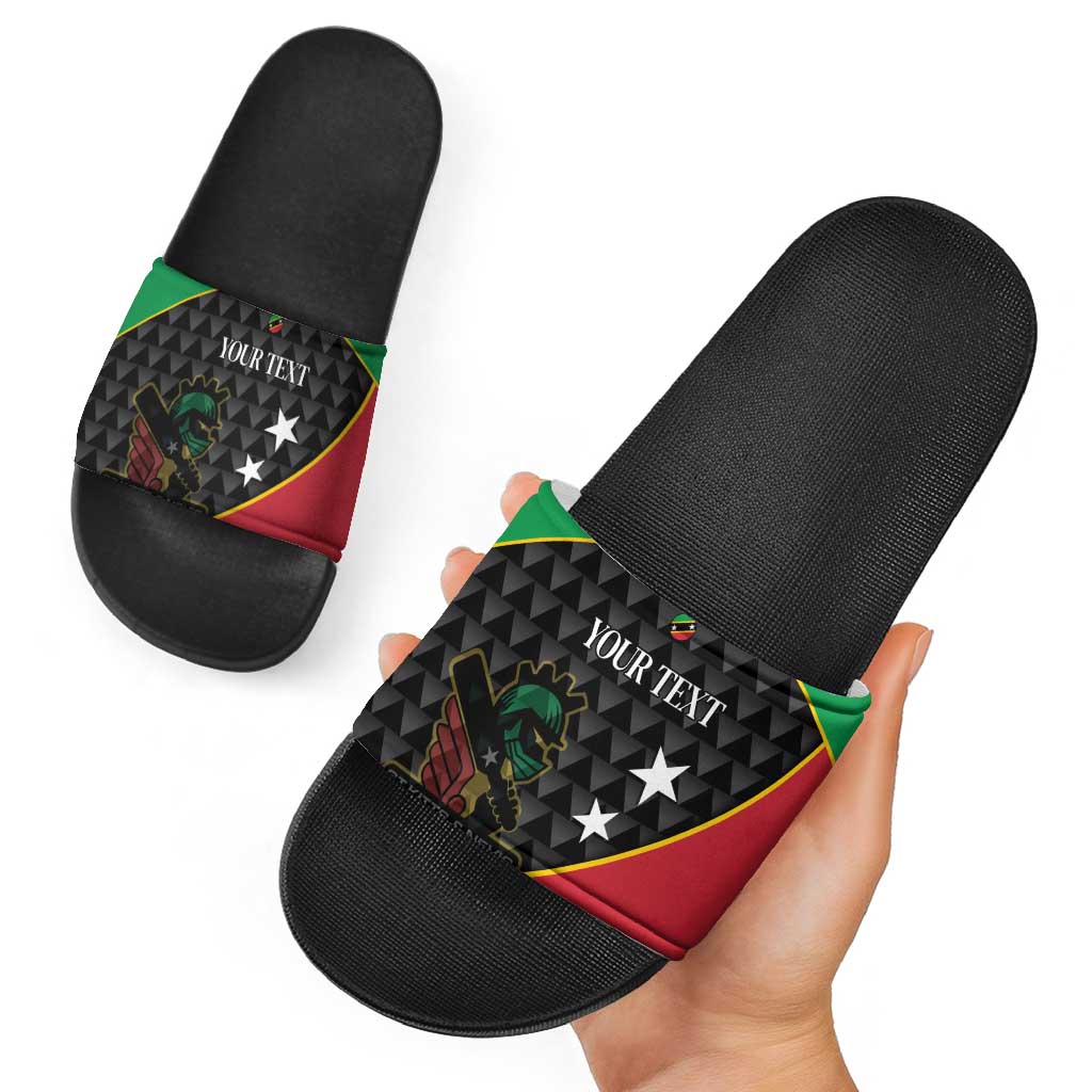 St Kitts and Nevis Cricket Custom Slide Sandals 10th Anniversary Go Champions Patriots LT14