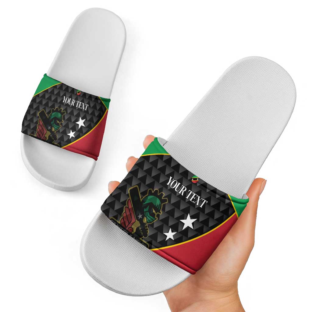 St Kitts and Nevis Cricket Custom Slide Sandals 10th Anniversary Go Champions Patriots LT14