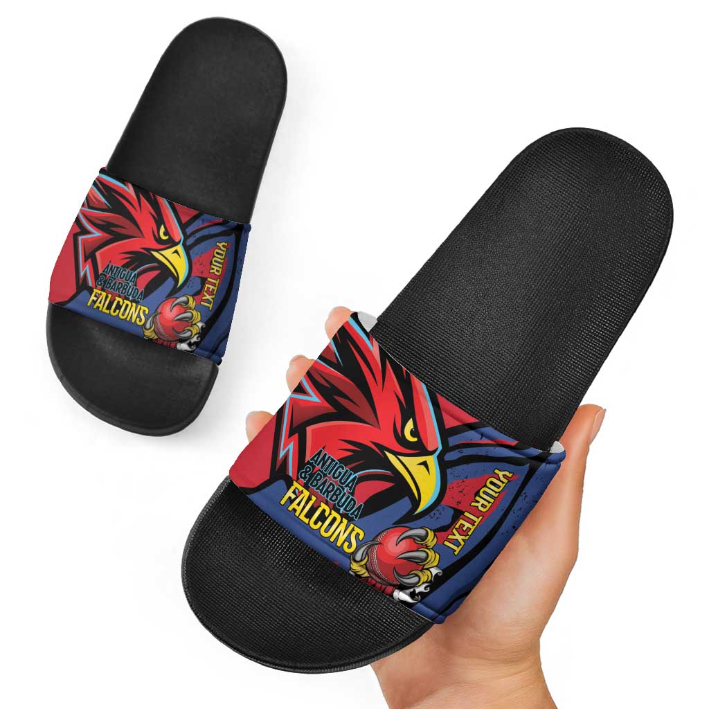 Antigua and Barbuda Cricket Custom Slide Sandals Go Champions Falcons LT14