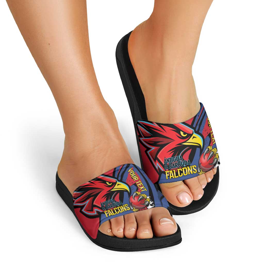 Antigua and Barbuda Cricket Custom Slide Sandals Go Champions Falcons LT14