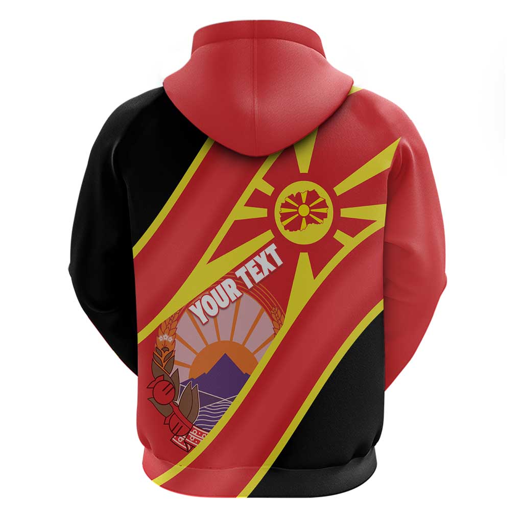 Personalised Macedonia National Day Hoodie New Sun of Liberty Waves Style LT14
