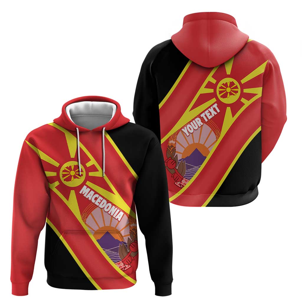 Personalised Macedonia National Day Hoodie New Sun of Liberty Waves Style LT14