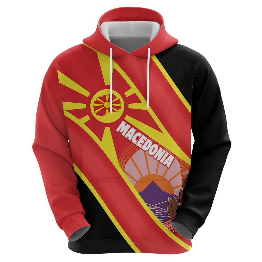 Personalised Macedonia National Day Hoodie New Sun of Liberty Waves Style LT14