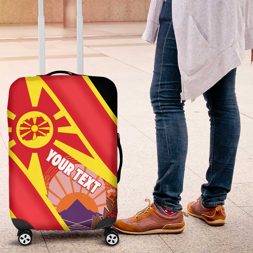 Personalised Macedonia National Day Luggage Cover New Sun of Liberty Waves Style LT14