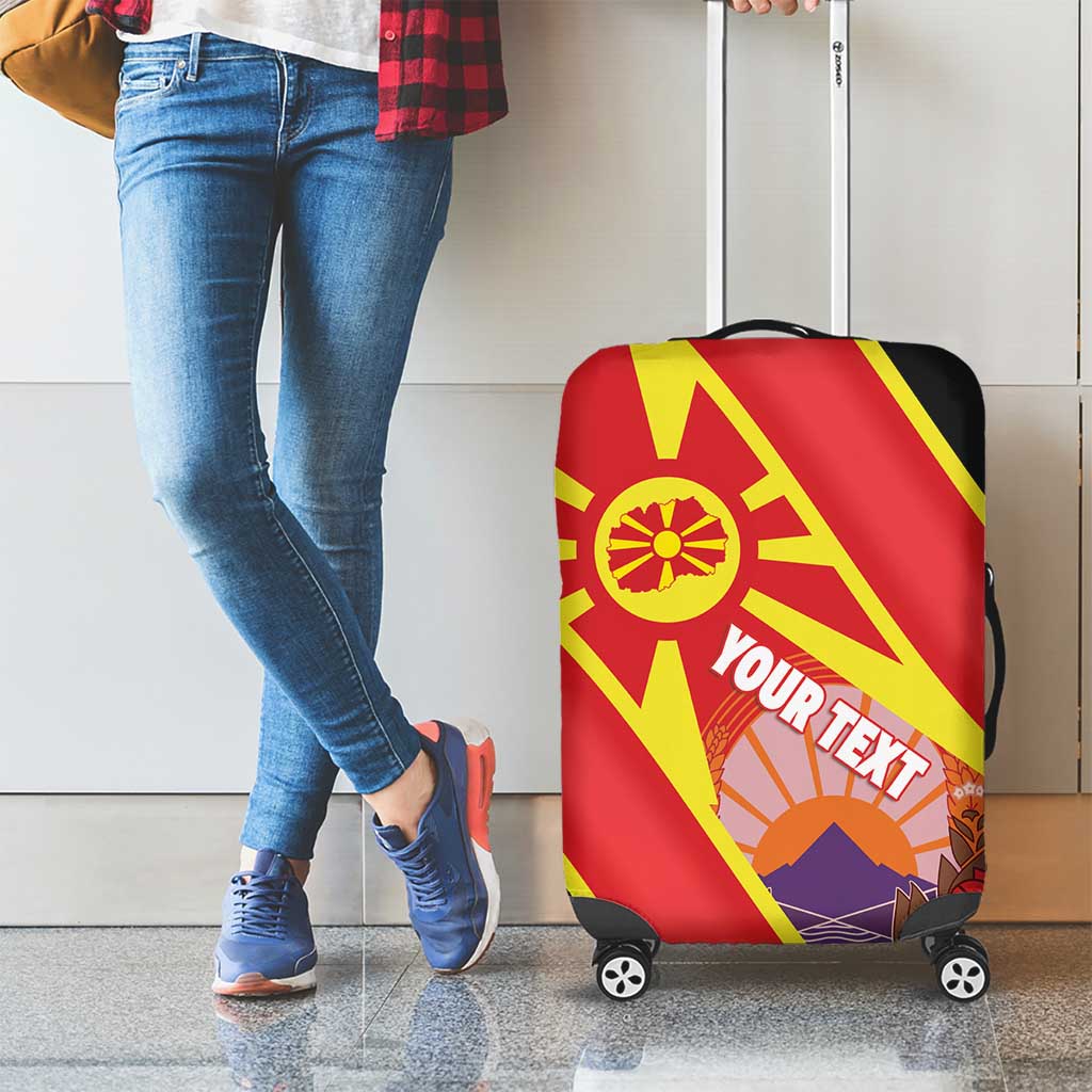 Personalised Macedonia National Day Luggage Cover New Sun of Liberty Waves Style LT14