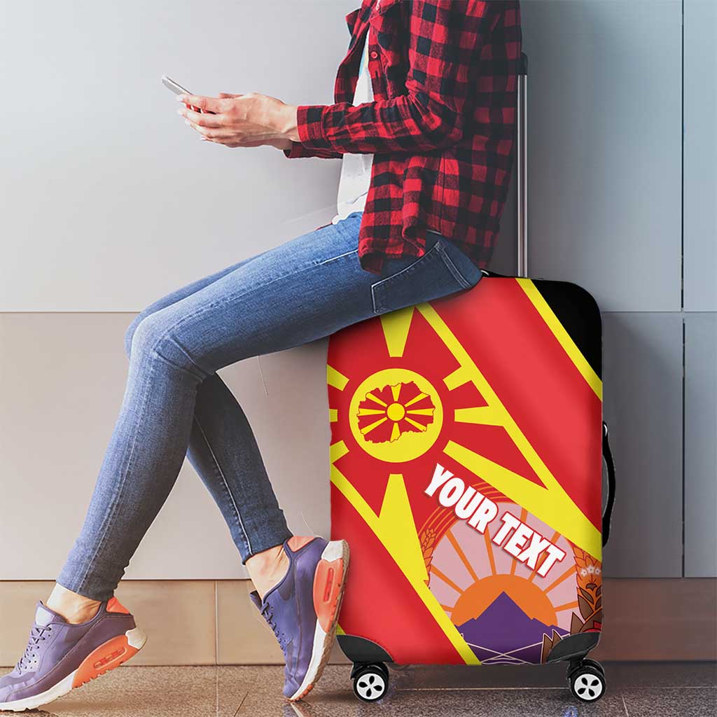 Personalised Macedonia National Day Luggage Cover New Sun of Liberty Waves Style LT14