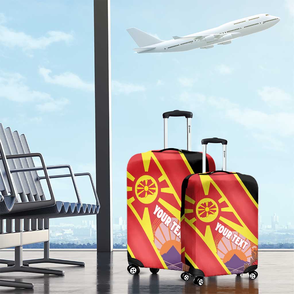 Personalised Macedonia National Day Luggage Cover New Sun of Liberty Waves Style LT14