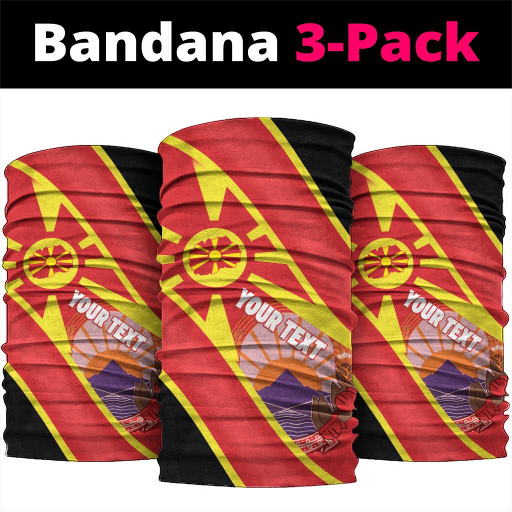 Personalised Macedonia National Day Neck Gaiter New Sun of Liberty Waves Style LT14