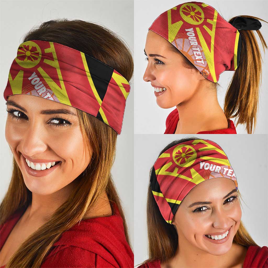 Personalised Macedonia National Day Neck Gaiter New Sun of Liberty Waves Style LT14