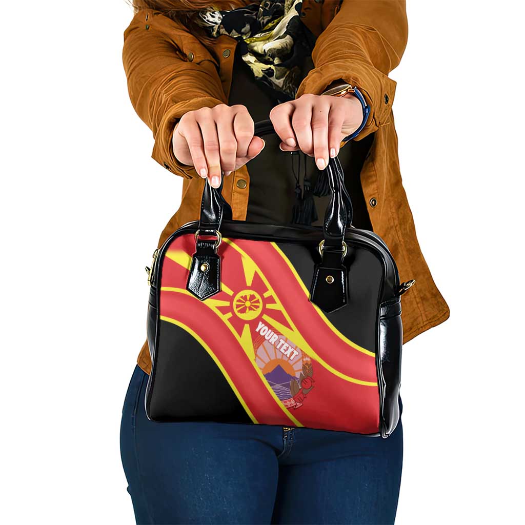 Personalised Macedonia National Day Shoulder Handbag New Sun of Liberty Waves Style LT14