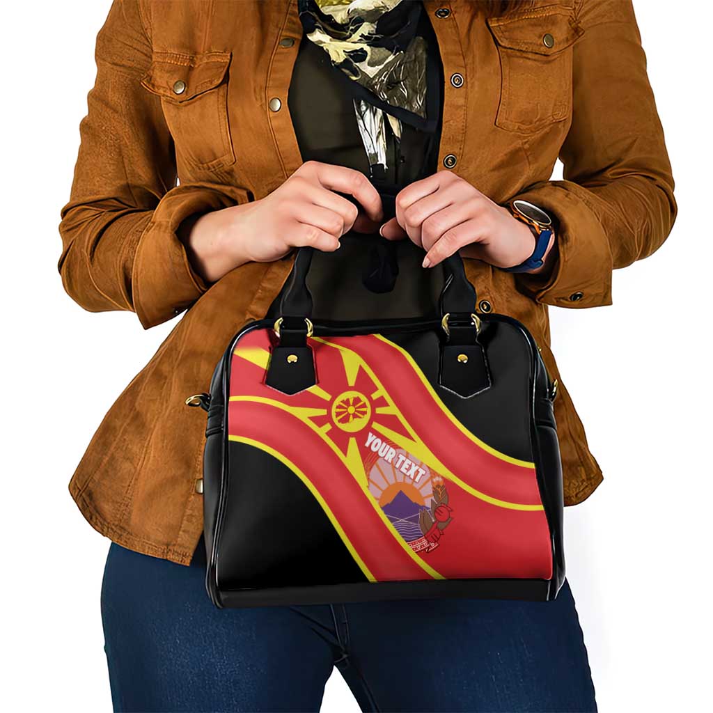 Personalised Macedonia National Day Shoulder Handbag New Sun of Liberty Waves Style LT14