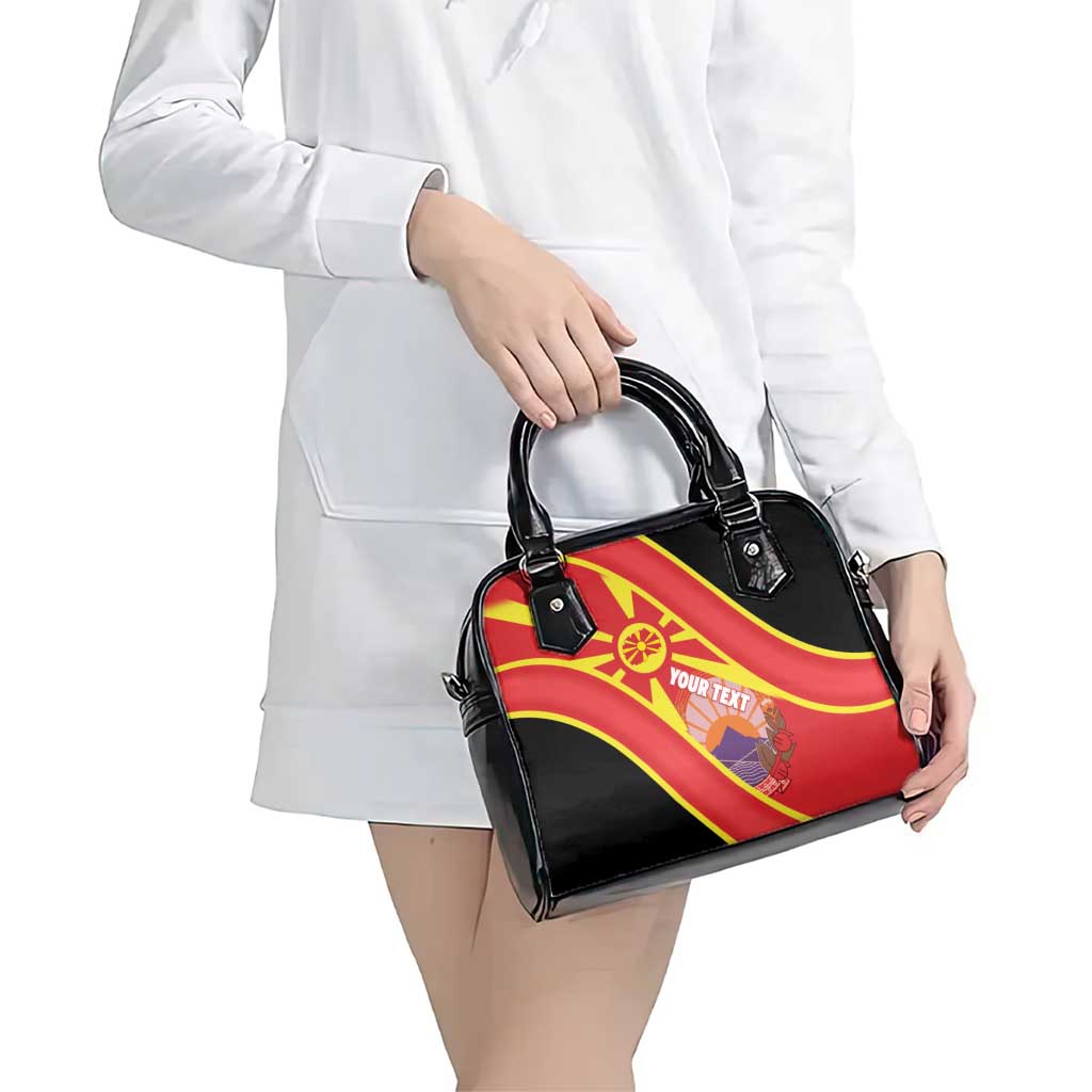 Personalised Macedonia National Day Shoulder Handbag New Sun of Liberty Waves Style LT14